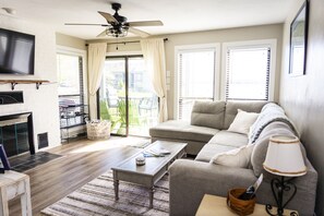 Smart TV, DVD player, books, video library