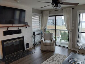 Smart TV, DVD player, books, video library