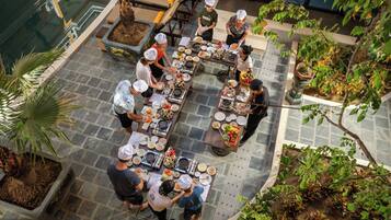 Outdoor banquet area