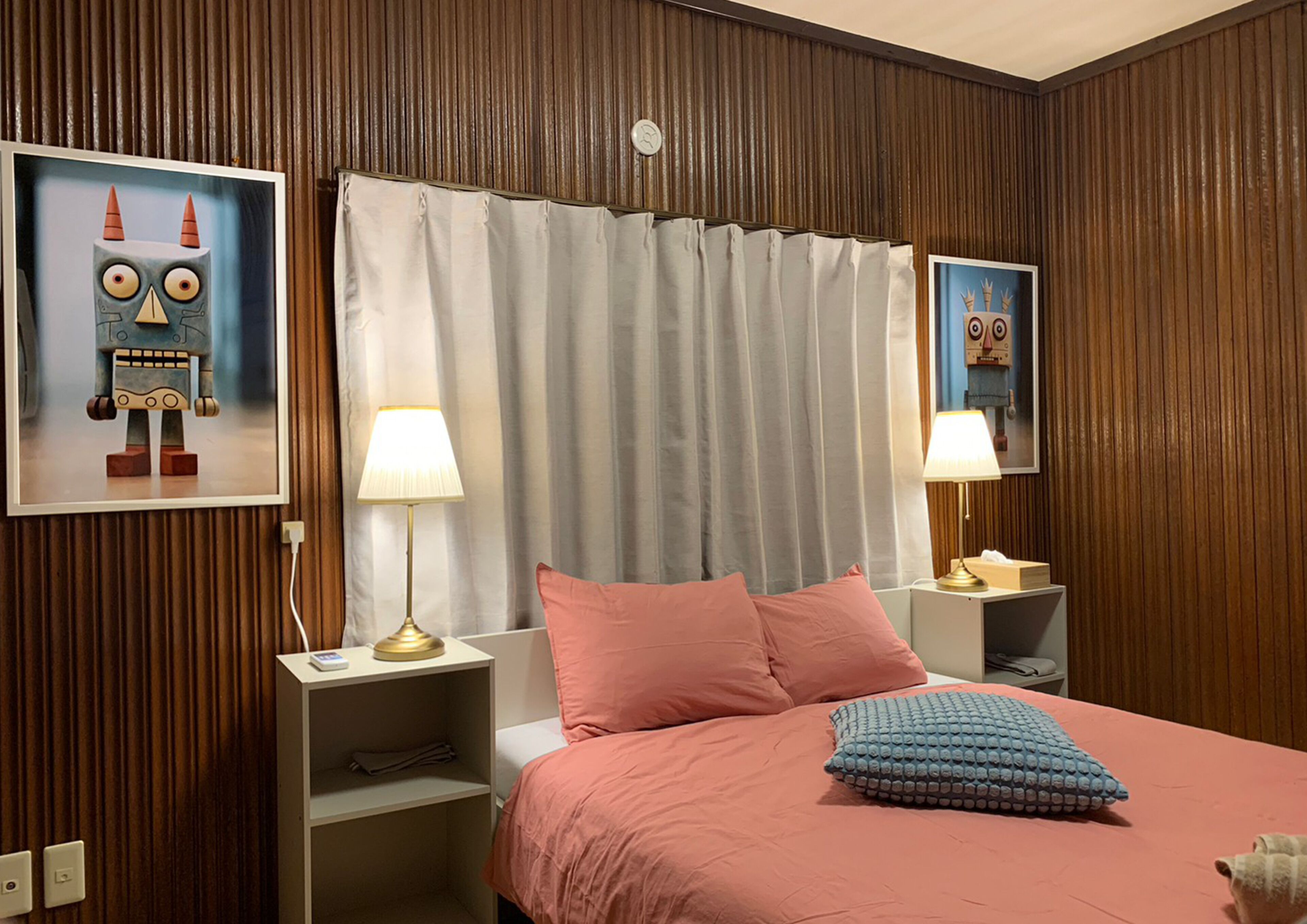 2 bedrooms, blackout curtains, iron/ironing board (on request)