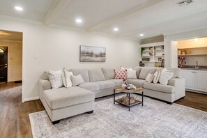 TV, DVD player, ping pong, books - Roomy Houston Rental w/ Home Office & Private Pool (Houston)