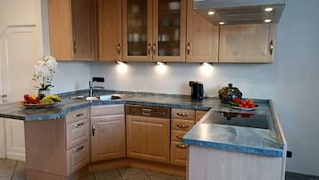 Fridge, microwave, stovetop, dishwasher
