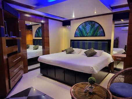 Premium bedding, down comforters, Select Comfort beds, minibar