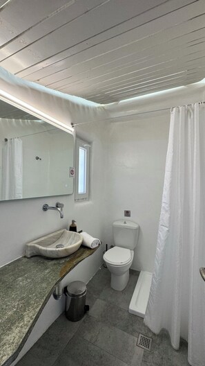 Shower, hair dryer, towels, soap - Studio 4 - Amazing sea view, shared pool and resort facilities (Mykonos)