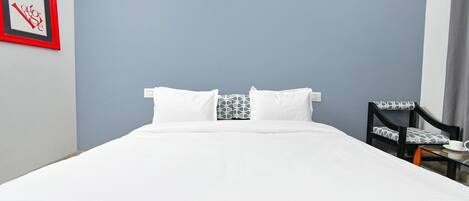 Sengetøy i egyptisk bomull, sengetøy av topp kvalitet og safe på rommet