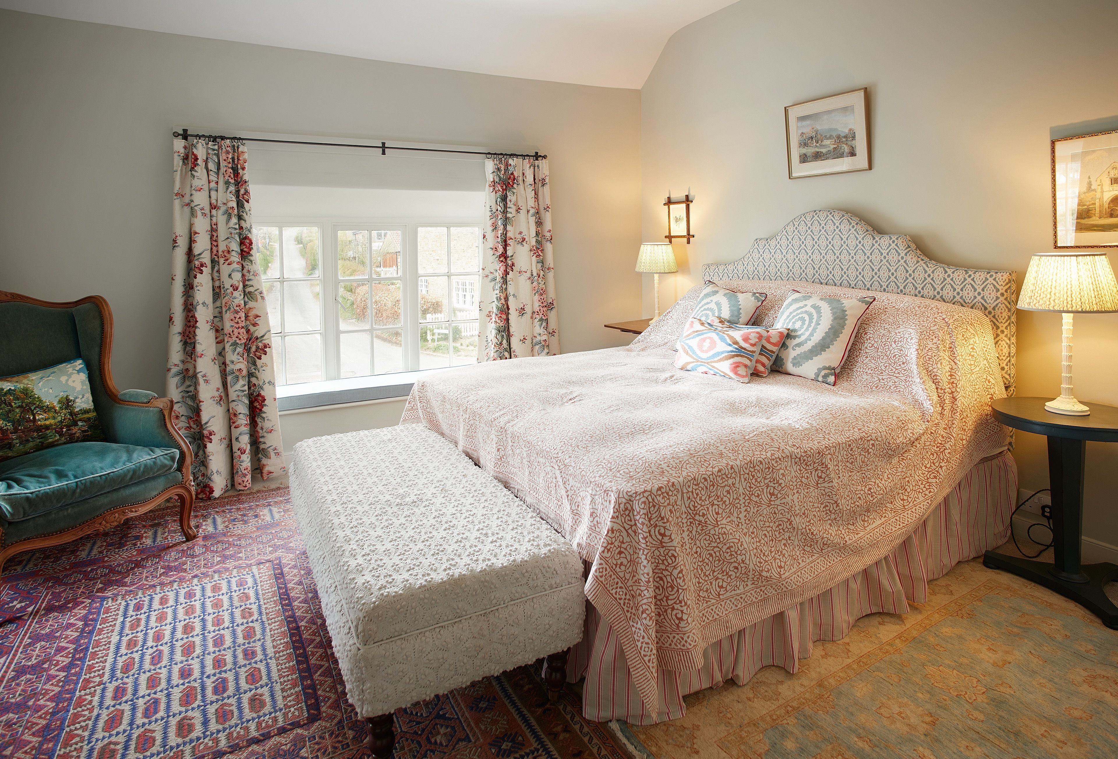 First floor: Bedroom one with 6' super-king size bed
