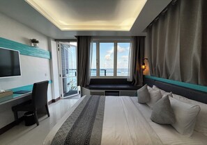 Deluxe Double Room, 1 Queen Bed, Balcony, Beach View | In-room safe, desk, laptop workspace, soundproofing - The Hive Beach Hotel  (Hulhumalé)