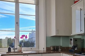 Apartamento básico, 1 cama de casal | Cozinha privada | Geladeira, micro-ondas, fogão, cooktop