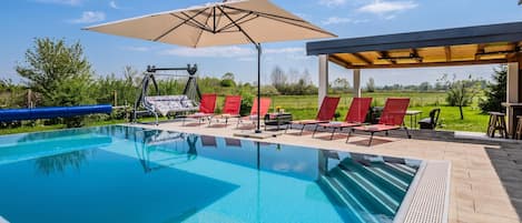 Family House, 2 Bedrooms, Fireplace (Wellness House On The River Kupa) | Pool | Seasonal outdoor pool