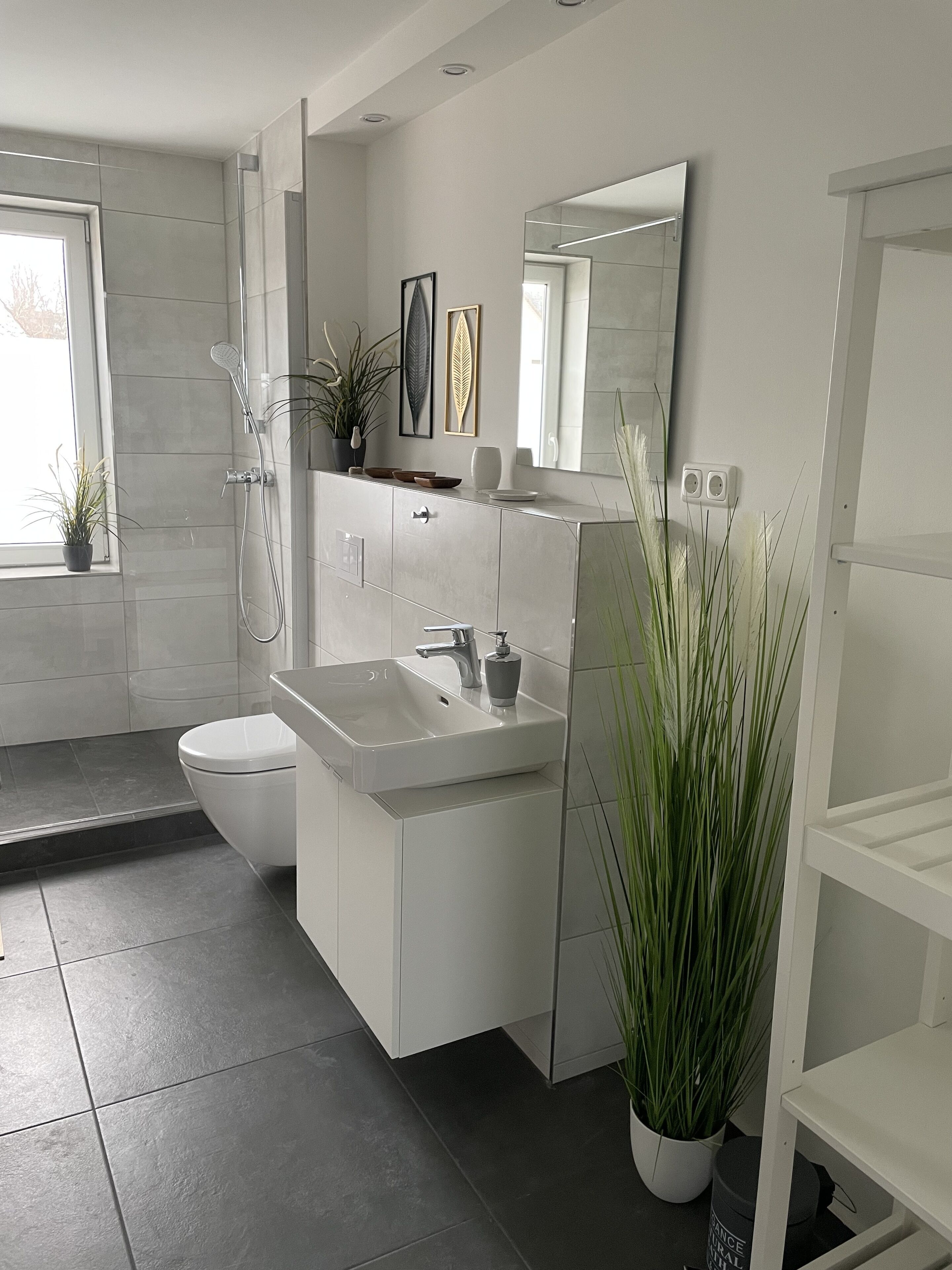 Shower, hair dryer, soap