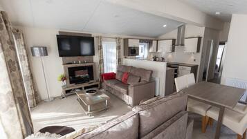 TV, DVD player, stereo
