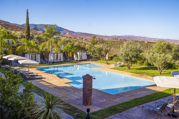 Outdoor pool, pool loungers
