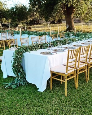 Outdoor banquet area