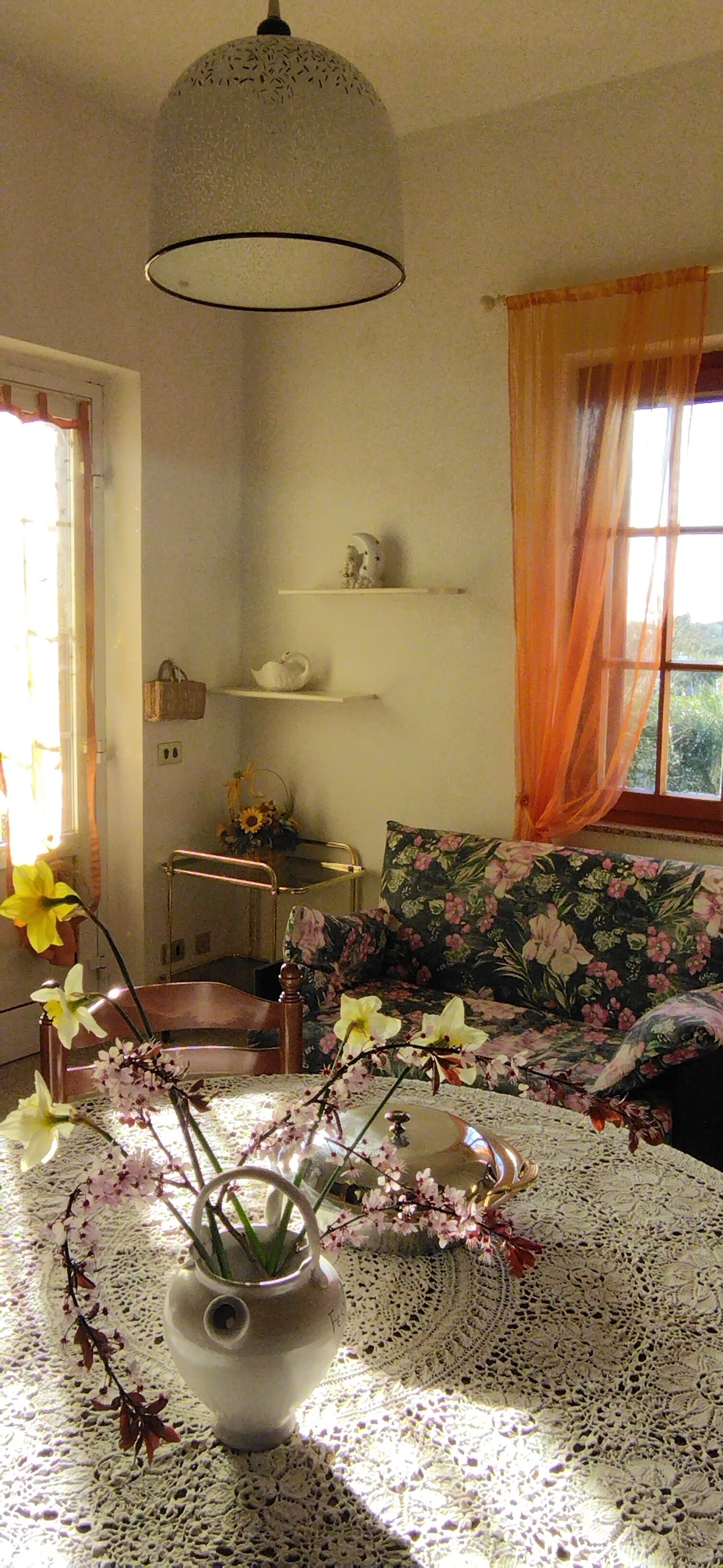 Televisio, takka, kirjoja