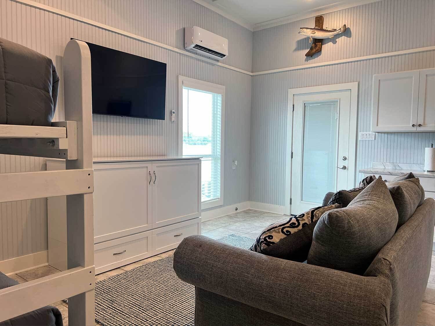 Reel Fishin' at "The Pier Camp" on the dock and over the water.