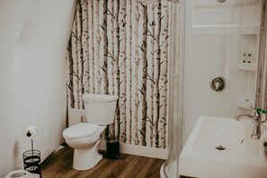 Phòng đôi Deluxe | Phòng tắm | Buồng tắm vòi sen, áo choàng tắm, khăn tắm, xà phòng 