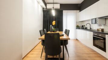 Exclusive Apartment | Private kitchen | Espresso maker, coffee/tea maker, electric kettle, dining tables