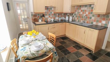 Fridge, dishwasher, electric kettle, toaster