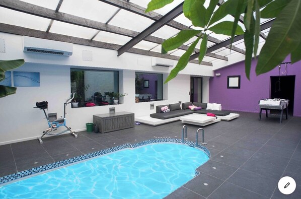 Indoor pool, a heated pool