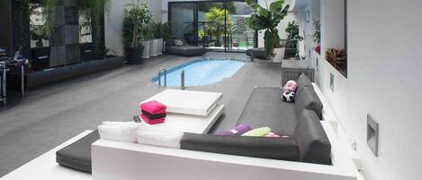 Indoor pool, a heated pool