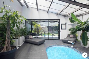 Indoor pool, a heated pool