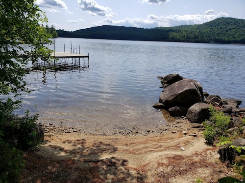 Pet-Friendly Keoka Lake Camp w/ Private Dock, Sandy Beach & Stunning Sunsets!