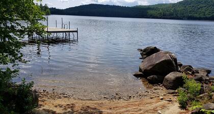 Pet-Friendly Keoka Lake Camp w/ Private Dock, Sandy Beach & Stunning Sunsets!