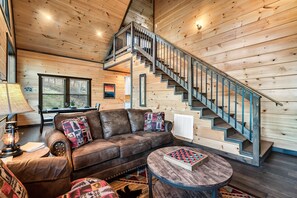 Smart TV, fireplace, foosball