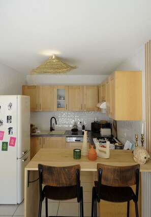 Fridge, microwave, stovetop, dishwasher - Attractive T2 garden level, 7 minutes from the beaches (Seignosse)