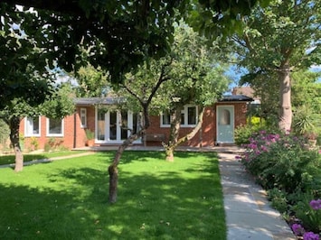 The Lodge from the bottom of the garden.