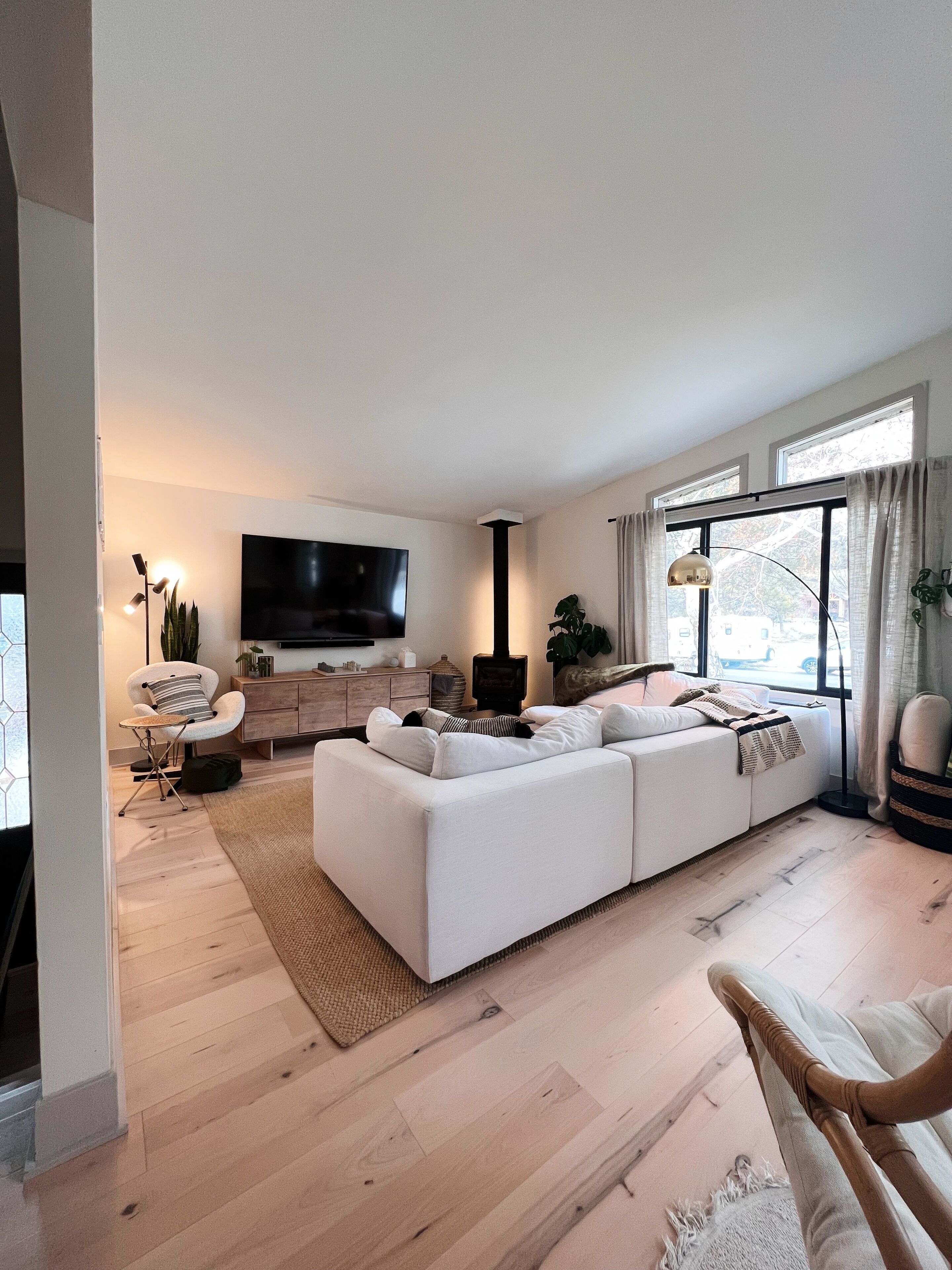 Smart TV, fireplace, video games, books