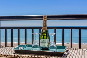 Enjoy a romantic dinner for two with a stunning ocean view.