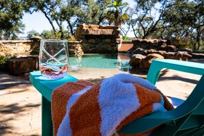Outdoor pool - Spacious Home with Casita: Resort-Style Pool, Gazebo, 2 Full Kitchens, 2 acres (Austin)