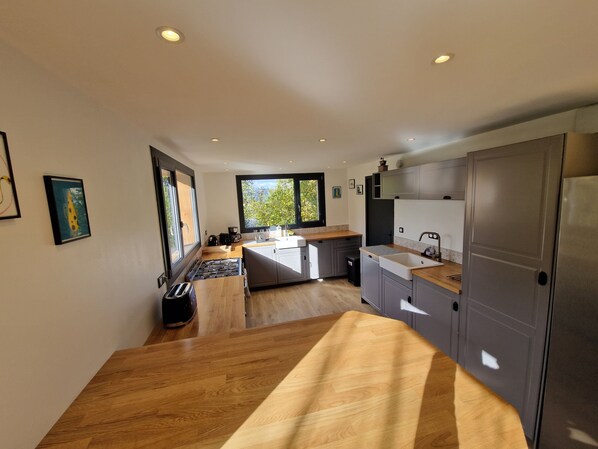 Fridge, oven, stovetop, dishwasher