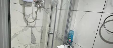Towels, soap, shampoo