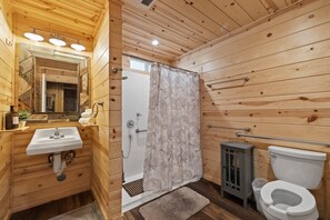 Bathtub, hair dryer, towels