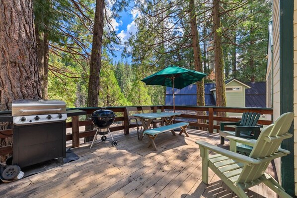 Outdoor dining - Rivers Resort Cabin #5 (Strawberry)