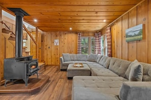 TV, fireplace, DVD player