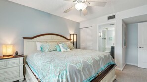 2 bedrooms, desk, iron/ironing board, travel cot