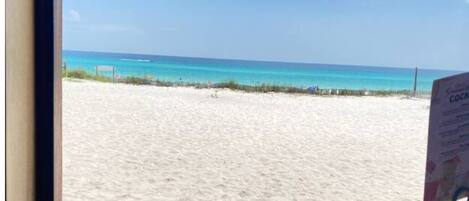 Beach nearby, sun loungers