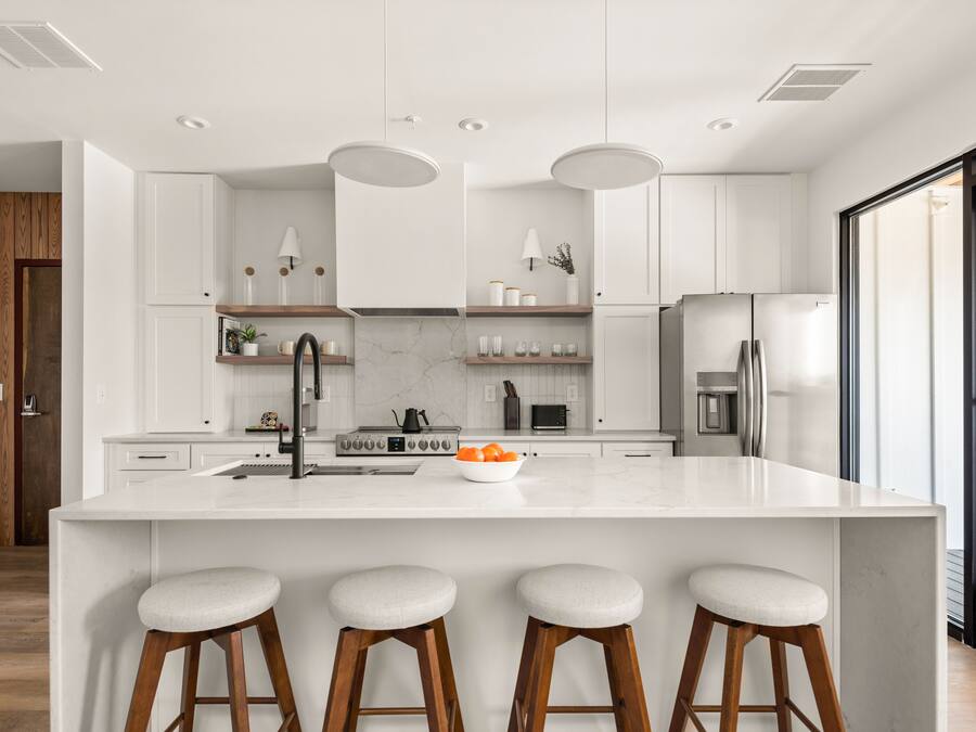 Two Bedroom Bunk Room Penthouse (Self Check-in with Virtual Front Desk) | Private kitchen | Full-size fridge, microwave, oven, stovetop