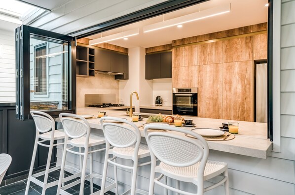 Fridge, microwave, oven, stovetop - Essence Peregian Beach Resort - Wallum 4 Bedroom Luxury Home (Noosa)