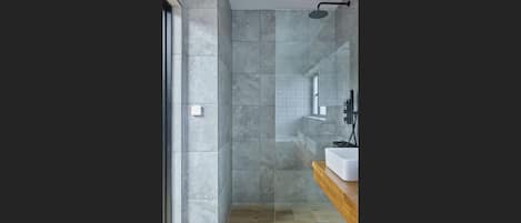 Bathtub, hair dryer, towels