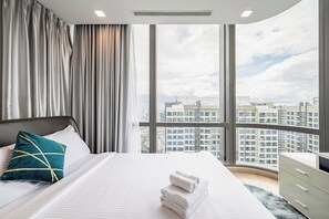 华丽公寓, 2 间卧室, 阳台, 城市景观 | 客房景观