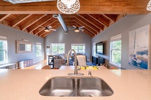 Interior - Indigo Blues at Pirate's Beach | Hot Tub | 3mins to beach | Pet Friendly | Unique Amenities | Patio (Galveston)