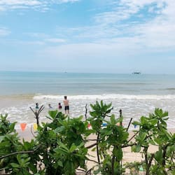 On the beach, white sand, beach bar