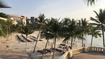 On the beach, white sand, beach bar