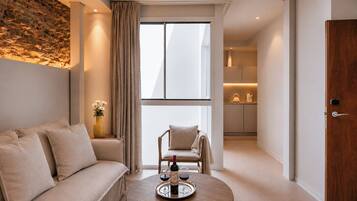 Comfort Apartment, 1 Bedroom | Living area | 43-inch Smart TV with digital channels, TV