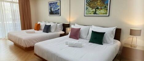 6 habitaciones, tabla de planchar con plancha y wifi
