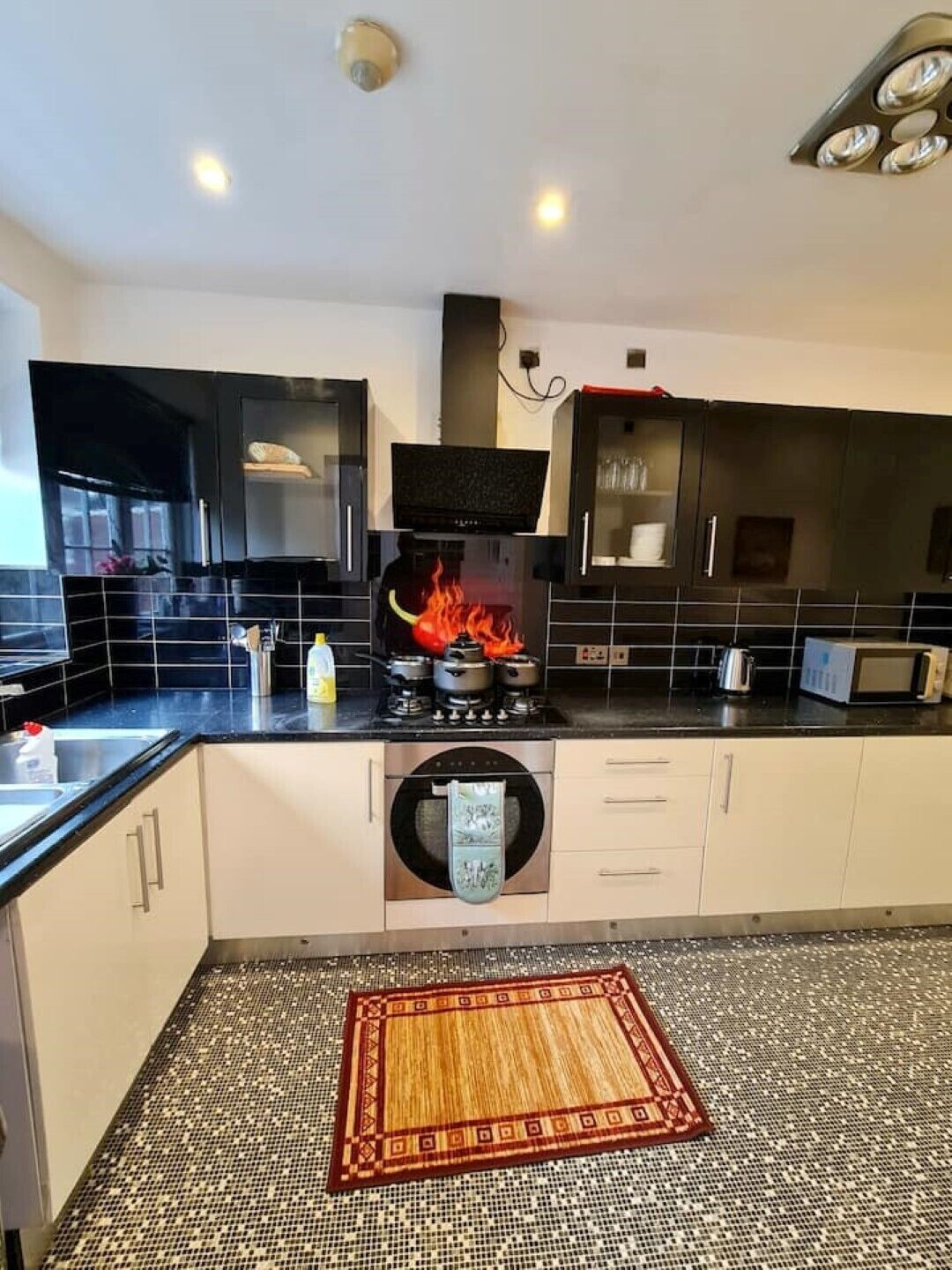 Fridge, microwave, oven, toaster